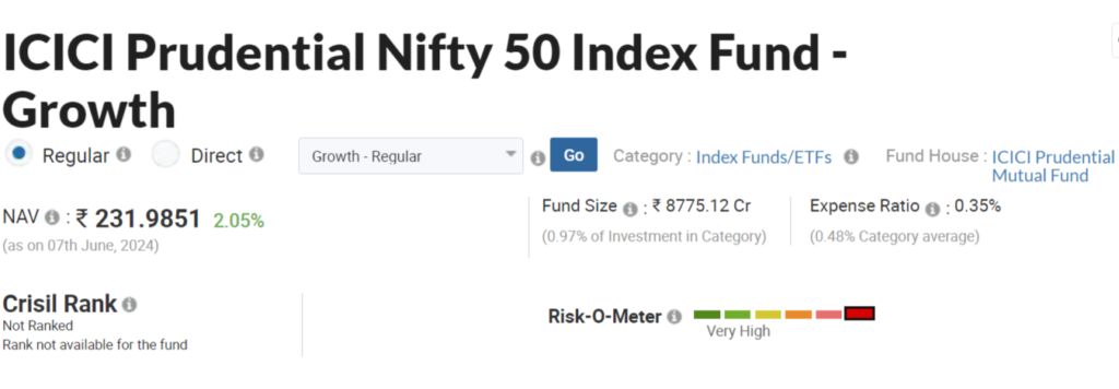 icici prudential nifty 50 index fund